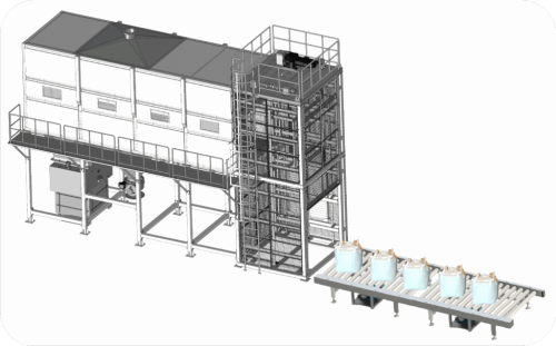 全自動噸袋拆包機+管鏈輸送機